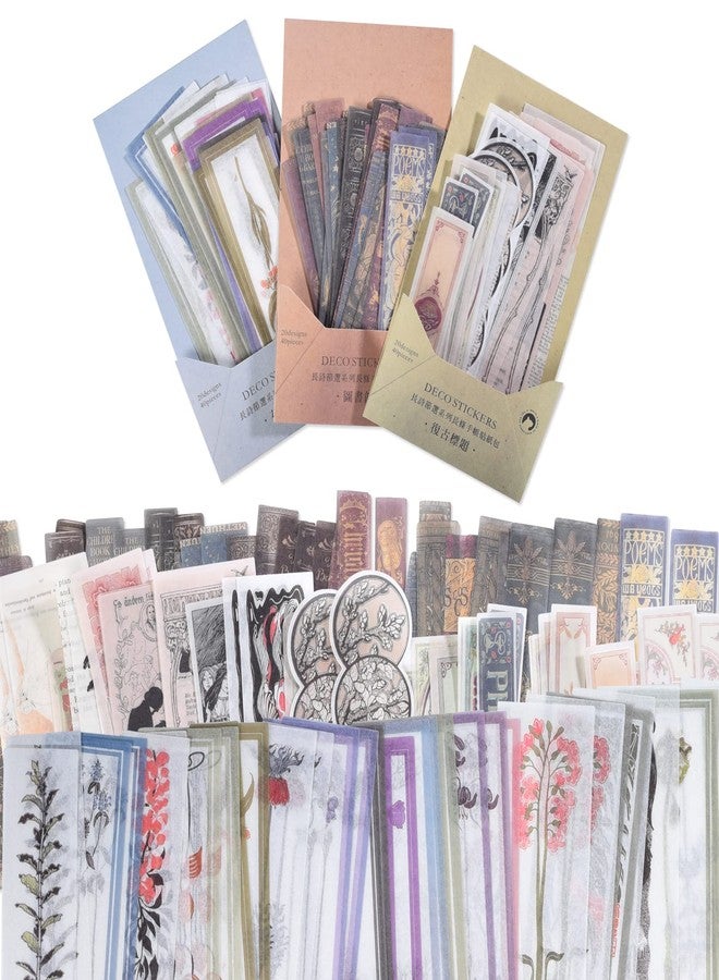 SKIONCE Vintage Washi Paper Stickers for Journaling, 120 Pieces Antique Planner bullet Journal Self-Adhesive Retro Aesthetic Decorative Stickers Decals for Scrapbook, DIY Arts and Crafts, Photo Album, Diary, - Image 1