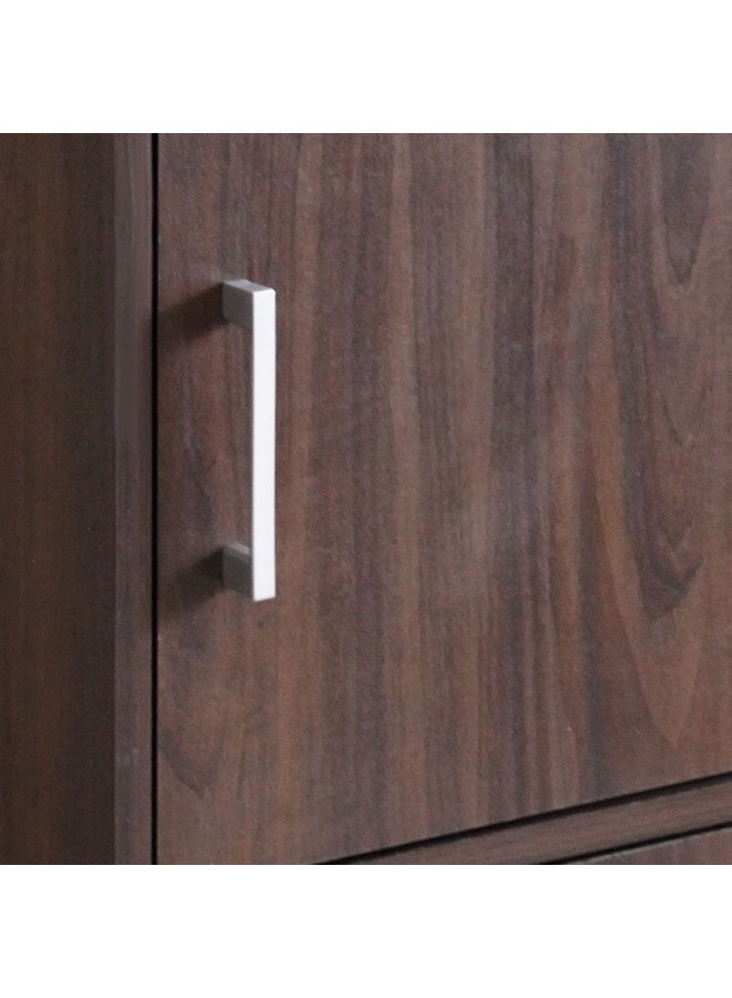 DANUBE HOME خزانة تخزين كارلوتا ذات 3 أبواب قوية ومتينة، رف منظم للمطبخ المنزلي، أثاث لغرفة الطعام وغرفة المعيشة والمطبخ، الطول 40 × العرض 29 × الارتفاع 106 سم، لون الجوز - Image 4