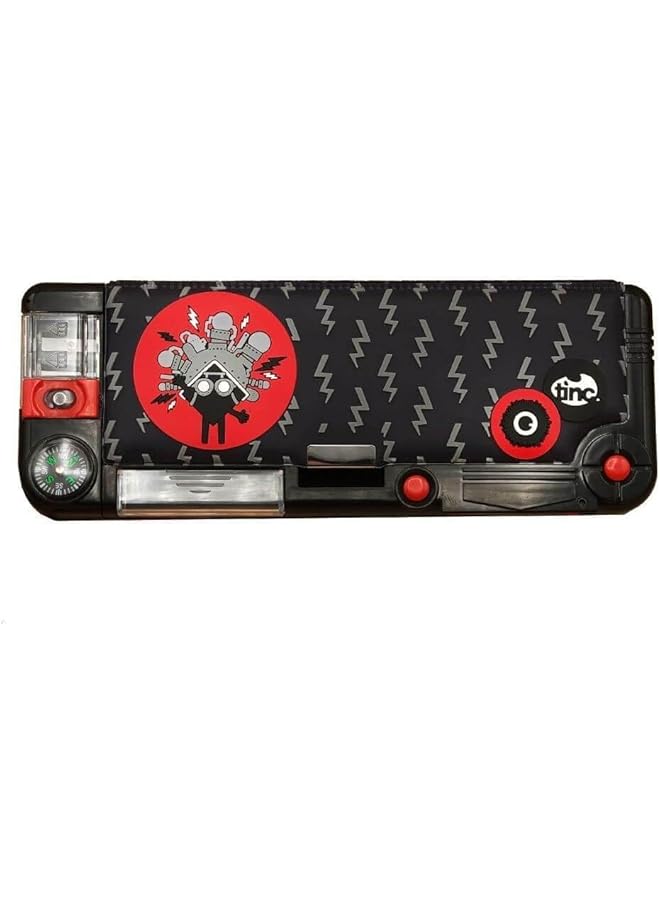 Tinc Kronk Character Pop Out Pencil Case Pop Out Compartment With Push Button Includes Pencil With Eraser Topper Ballpoint Pen And 15Cm Ruler 3 Compartments For School - Image 1