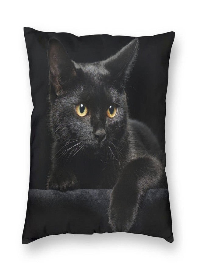 feelacle Black Cat Decorative Throw Pillow Covers Pillows Case Square Cushion Cover Standard Pillowcase for Sofa Couch Bedroom Patio 18 X18 Inch - Image 1