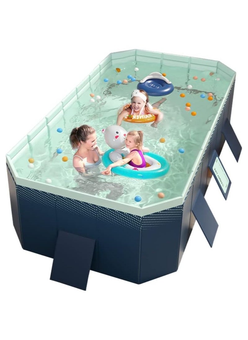 XiuWoo - Foldable PVC Swimming Pool Hard Plastic Shell Portable Swimming Pool for Kids Adults Pet for Family Garden Backyard 2.6m/102in - Image 1