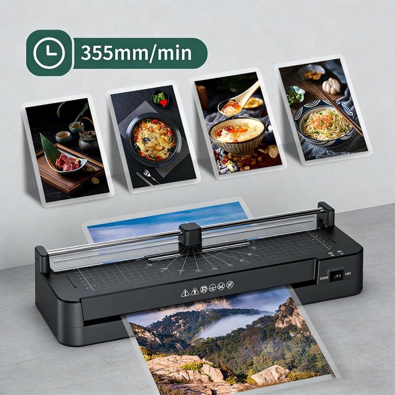 Laminator Machine, A3 Thermal and Cold Laminating Machine with Paper Trimmer Support for A3 A4 A5 A6 Portable Laminator Device for Home Office School Document Photo Card Protection Use - Image 4