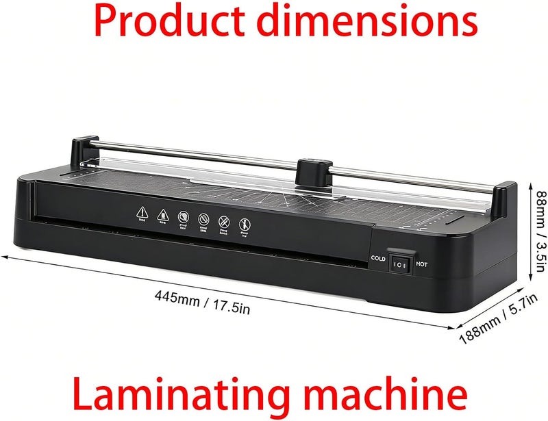 Laminator Machine, A3 Thermal and Cold Laminating Machine with Paper Trimmer Support for A3 A4 A5 A6 Portable Laminator Device for Home Office School Document Photo Card Protection Use - Image 3