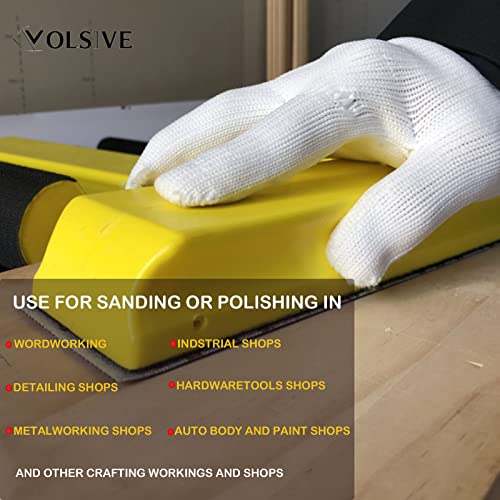 VOLSIVE 7pcs Hand Sanding Block Set, Rectangle Handheld Sanding Pad, Hook and Loop Interchangeable Assorted Shapes, for Sanding or Polishing in Auto Body and Paint Shops - Yellow - Image 5