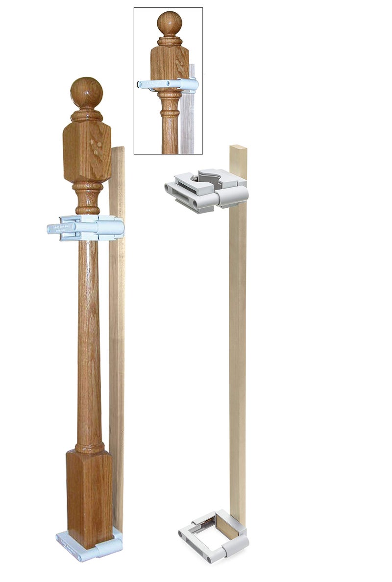 Safety Innovations Safety Innovations No Hole Stairway Baby Gate Mounting Kit  Fits Posts from 2 34 inches to 3 12 inches Wide with Square or Round Tops  No Adhesives On Or Screws in Your Posts 1Pack 