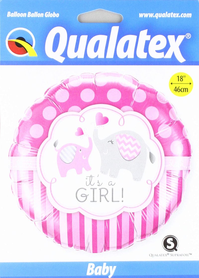 Qualatex 18" It's A Girl Elephants - Image 1