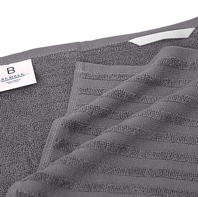 Bumble Towels Premium Kitchen Towels (20â€x 28â€, 6 Pack) | Large Cotton Dish Towels | Flat & Terry Highly Absorbent Kitchen Linen Set with Hanging Loop | Gray - Image 4
