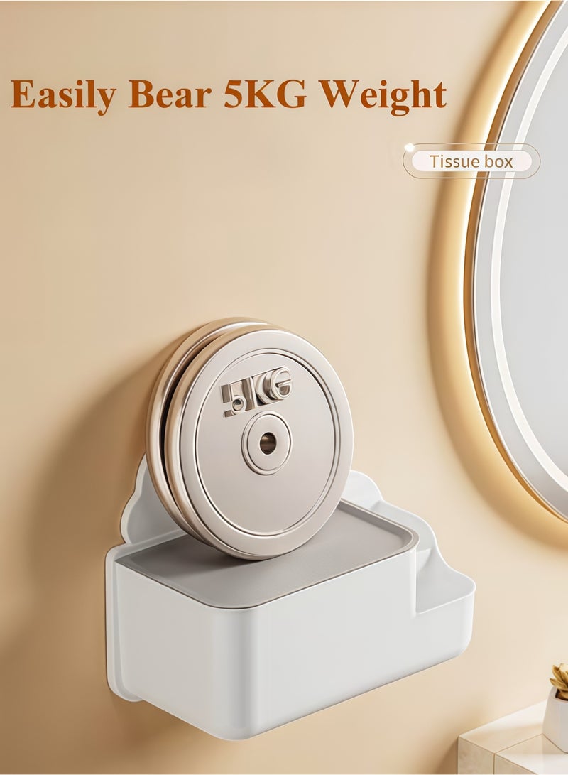 شو وو علبة مناديل حائطية، موزع مناديل لا يحتاج إلى ثقب، علبة مناديل مقلوبة، علبة مناديل بتصميم لطيف للحمام، المطبخ، غرفة المعيشة، غرفة النوم، المكتب - Image 5