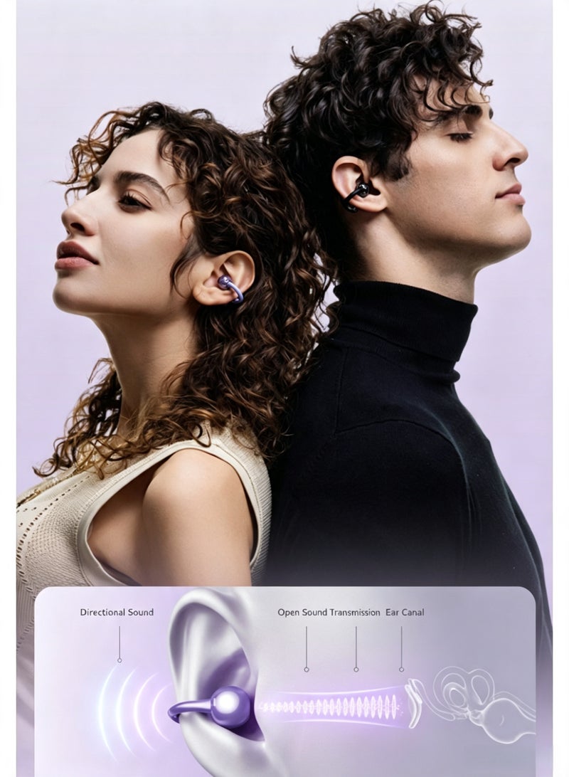 BESTPEAK Open-Ear Wireless Earbuds Headphones Bluetooth  | Mic Clear Call, 12mm Diaphragm, 72H Playtime, App & Touch Control, IPX4,  For Fitness, For iOS Android - Image 2