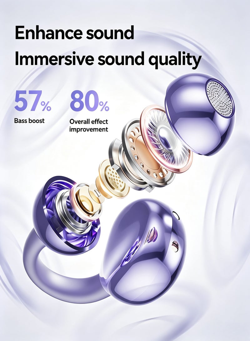 BESTPEAK Open-Ear Wireless Earbuds Headphones Bluetooth  | Mic Clear Call, 12mm Diaphragm, 72H Playtime, App & Touch Control, IPX4,  For Fitness, For iOS Android - Image 3