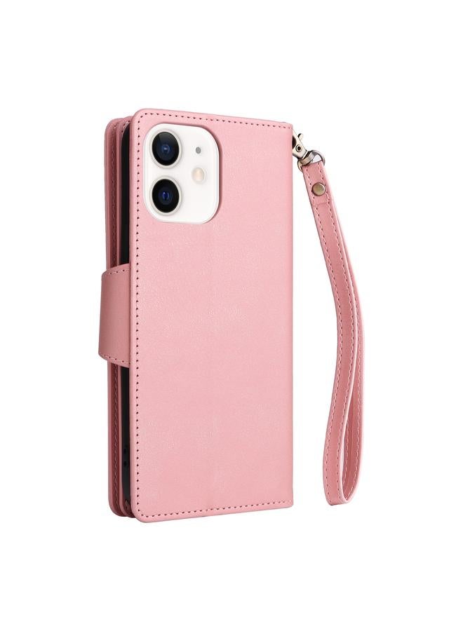S-TOP Case For iPhone 12 Rivet Buckle 9 Cards Three Fold Leather Phone Case - Image 3