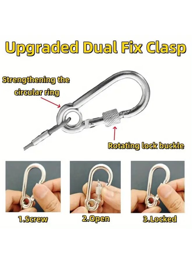 15 م سبيكة فولاذية رمادية فضية خطافات دوارة خفيفة الوزن ومتينة بحجم إكس لارج للكلاب - Image 5