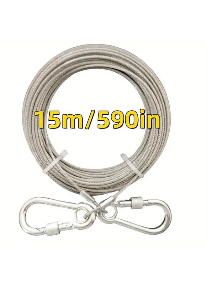 15 م سبيكة فولاذية رمادية فضية خطافات دوارة خفيفة الوزن ومتينة بحجم إكس لارج للكلاب - Image 2