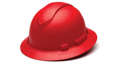 Ridgeline Pyramex Ridgeline Full Brim Hard Hat 4 Point Ratchet Matte Red Pattern - Image 5