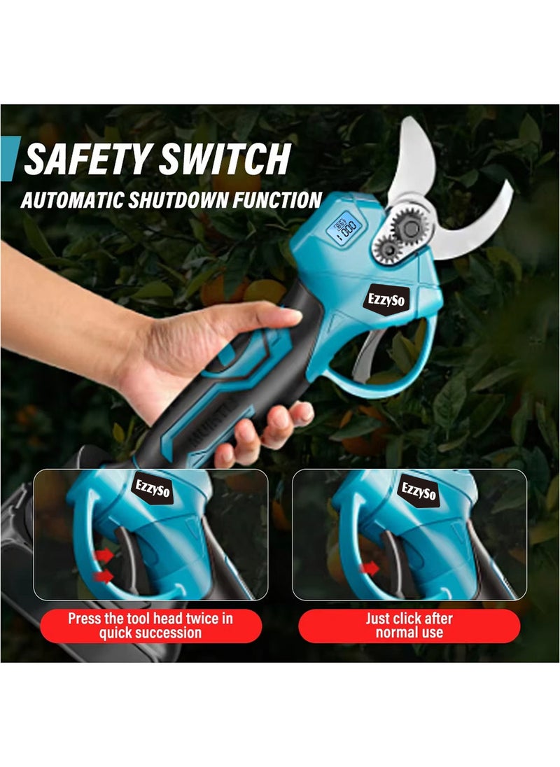 EzzySo 21V Electric Pruning Shears, Pruning shears for gardening,Cutter Gardening Scissors, With 2Pcs 2.0Ah Battery,1 Charger Included & Blades Set,1.2 Inch(30MM)  - Image 5