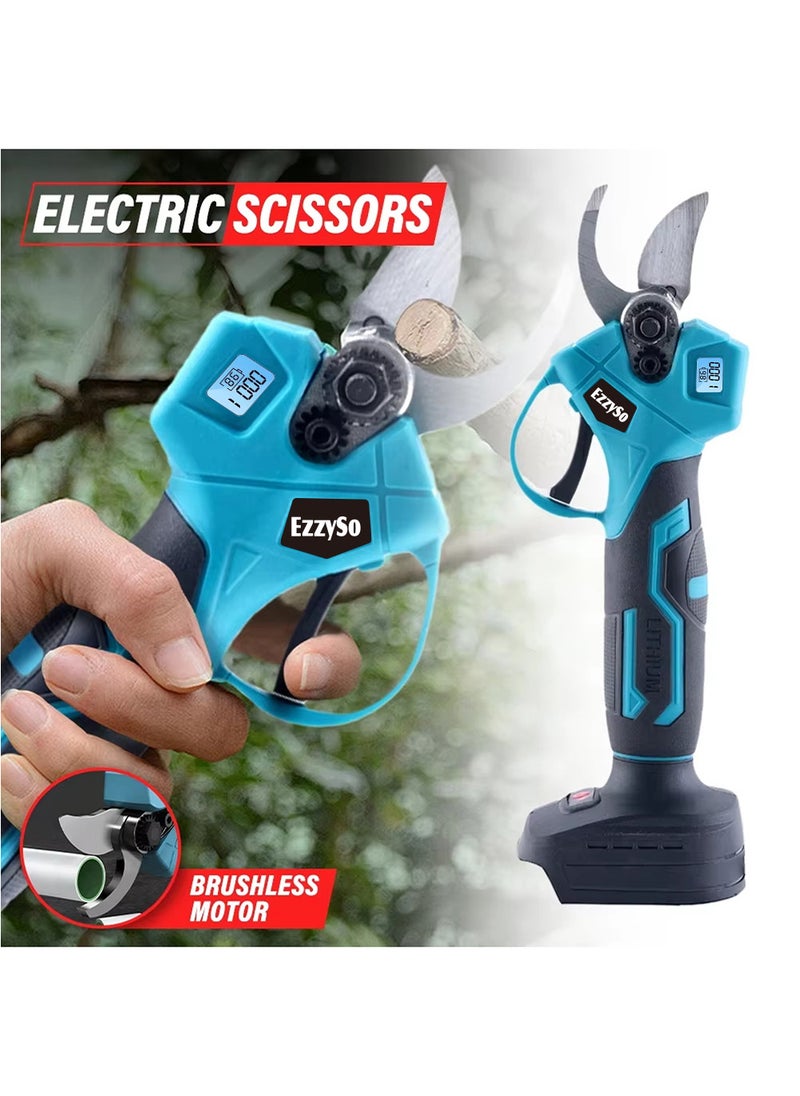 EzzySo 21V Electric Pruning Shears, Pruning shears for gardening,Cutter Gardening Scissors, With 2Pcs 2.0Ah Battery,1 Charger Included & Blades Set,1.2 Inch(30MM)  - Image 2