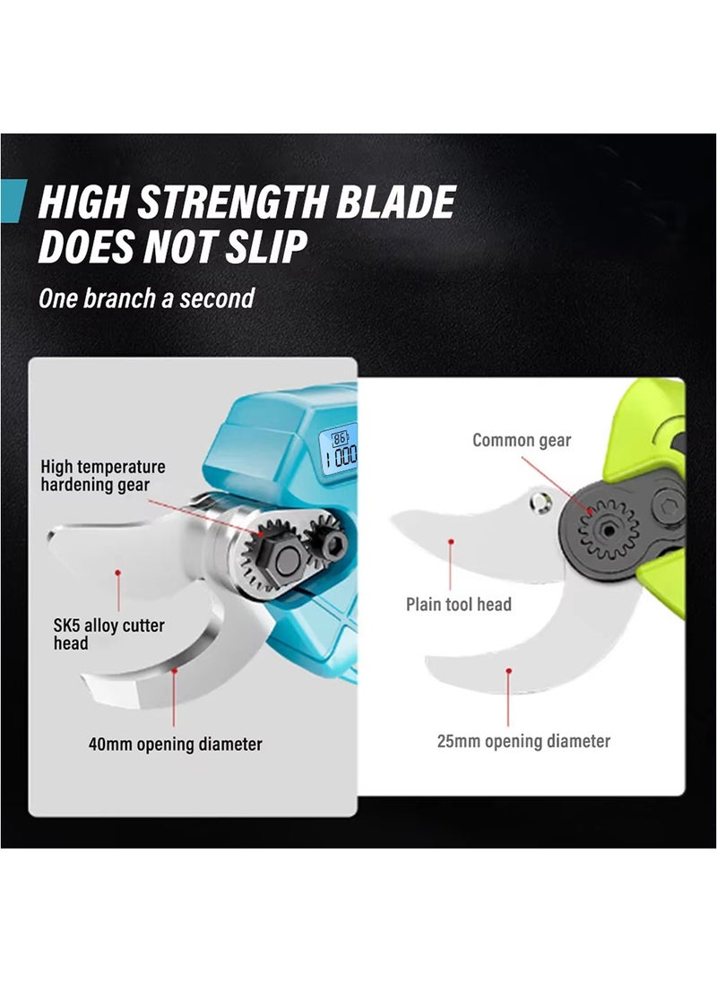 EzzySo 21V Electric Pruning Shears, Pruning shears for gardening,Cutter Gardening Scissors, With 2Pcs 2.0Ah Battery,1 Charger Included & Blades Set,1.2 Inch(30MM)  - Image 3