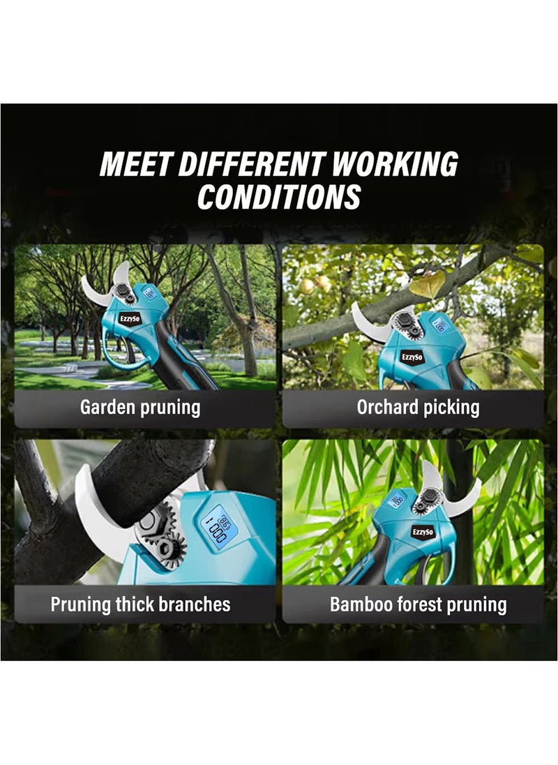 EzzySo 21V Electric Pruning Shears, Pruning shears for gardening,Cutter Gardening Scissors, With 2Pcs 2.0Ah Battery,1 Charger Included & Blades Set,1.2 Inch(30MM)  - Image 4