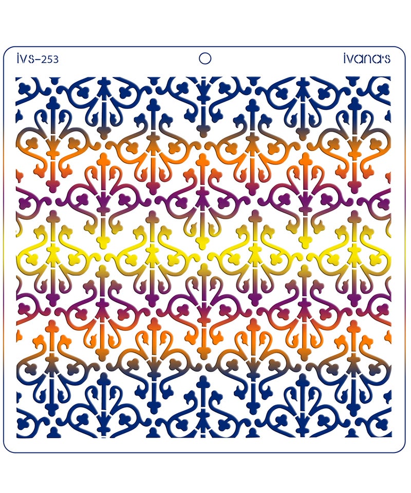Ivana's Art & Craft Reusable Stencil for Art & Craft, DIY Decorative Stencil for Painting on Canvas, Fabric, Cloth, Paper, Glass, Furniture and Wall, Size - 6 x 6 inch, Pack of 1, IVS-253 - Image 3