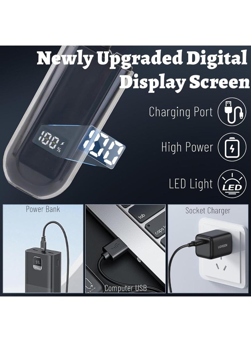 KHAJUL Nose and Ear Hair Trimmer for Men, Nose Hair Trimmer Clipper with LED Display for Women, Professional IPX7 Waterproof Dual Edge Blades Nasal Trimmer Clippers for Travel (Black) - Image 3