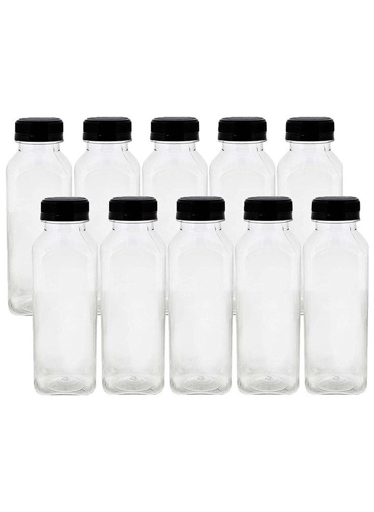 Generic - Bottle juice plastic clear with black lids - 24 pieces - Image 1