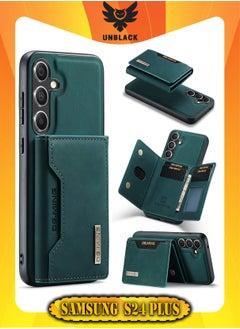 DGMING Wallet Case for Samsung Galaxy S24 Plus , DG.MING Premium Leather Phone Case Back Cover Magnetic Detachable with Trifold Wallet Card Holder Pocket for Samsung Galaxy S24 Plus (Green)  - Image 1