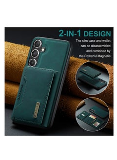 DGMING Wallet Case for Samsung Galaxy S24 Plus , DG.MING Premium Leather Phone Case Back Cover Magnetic Detachable with Trifold Wallet Card Holder Pocket for Samsung Galaxy S24 Plus (Green)  - Image 3