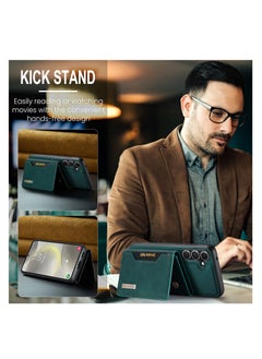 DGMING Wallet Case for Samsung Galaxy S24 Plus , DG.MING Premium Leather Phone Case Back Cover Magnetic Detachable with Trifold Wallet Card Holder Pocket for Samsung Galaxy S24 Plus (Green)  - Image 5