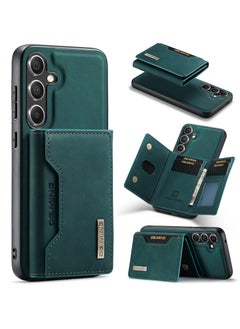 DGMING Wallet Case for Samsung Galaxy S24 Plus , DG.MING Premium Leather Phone Case Back Cover Magnetic Detachable with Trifold Wallet Card Holder Pocket for Samsung Galaxy S24 Plus (Green)  - Image 2