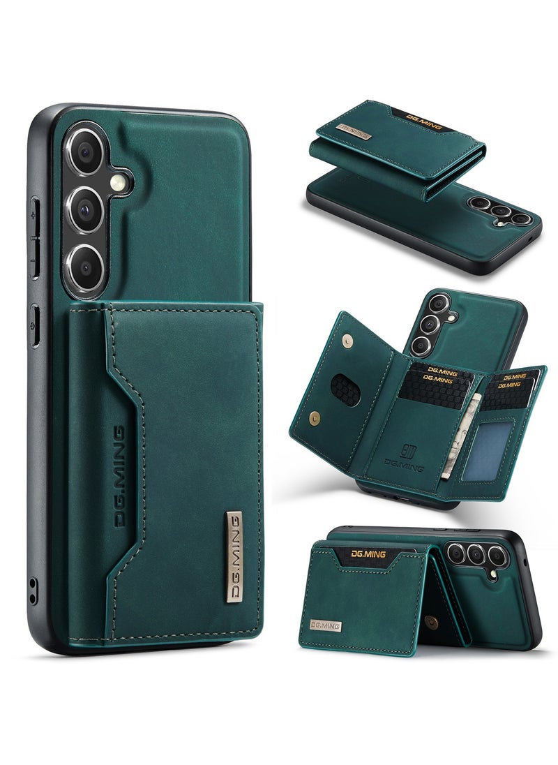 DGMING Wallet Case for Samsung Galaxy S24 Plus , DG.MING Premium Leather Phone Case Back Cover Magnetic Detachable with Trifold Wallet Card Holder Pocket for Samsung Galaxy S24 Plus (Green)  - Image 2