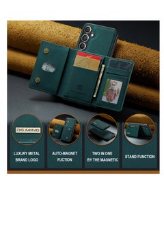 DGMING Wallet Case for Samsung Galaxy S24 Plus , DG.MING Premium Leather Phone Case Back Cover Magnetic Detachable with Trifold Wallet Card Holder Pocket for Samsung Galaxy S24 Plus (Green)  - Image 4