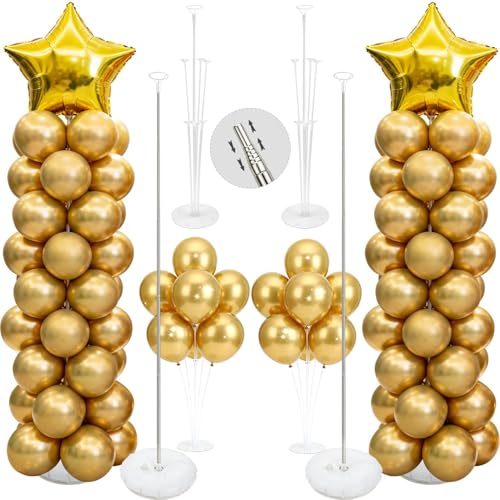 PIXHOTUL Balloon Column Kit Set of 2 2 Set Balloon Table Stands 656 Ft Reusable Metal Telescopic Balloon Tower for Birthday Wedding Holiday Party Supplies Decoration - Image 1