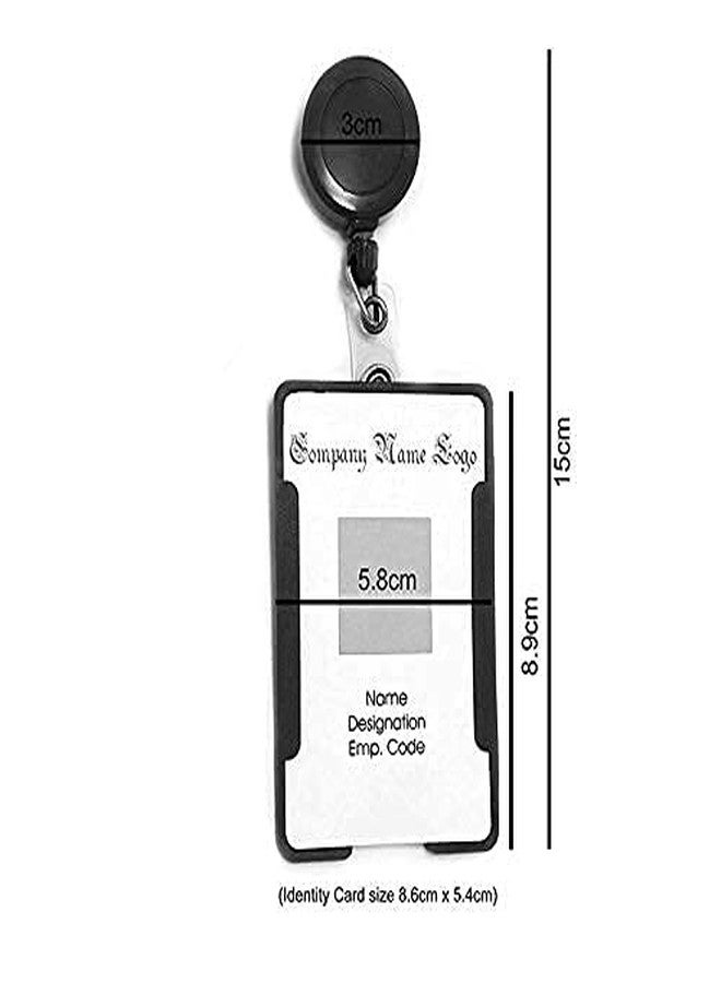 KANAbee Combo Pack ID Card Holder with Retractable Reel YOYO Made in India (Black) (Pack of 2) - Image 3
