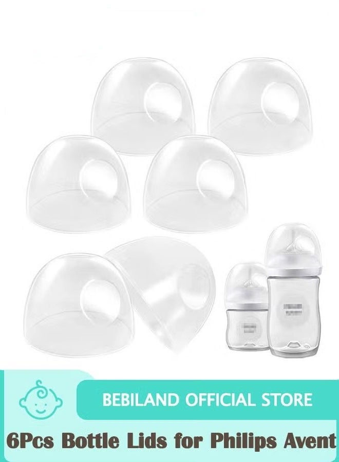 ZVEV 6 Count Baby Bottle Lids Compatible with Philips Avent Baby Bottles, Soft & Safe Bottle Caps for Avent Glass & Natural Bottles - Image 1