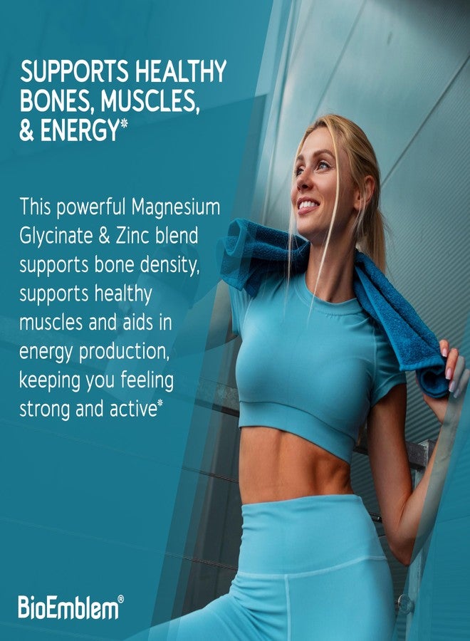 BioEmblem Magnesium Glycinate with Zinc - 300mg Chelated Magnesium Supplement - High Absorption Vegan Non-GMO 2-in-1 Complex - Immune Support, Muscles, Nerves - 90 Capsules - Image 4