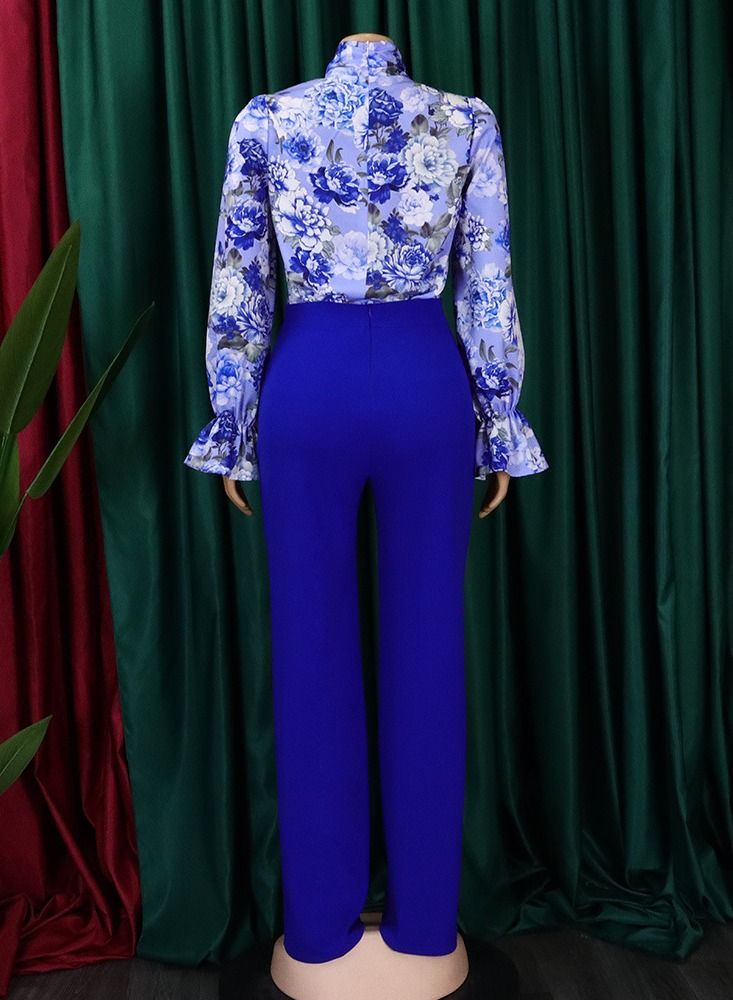 Loquat Women's Suit Loose Oversize Casual Printed Long sleeve Shirt And Wide Leg Pants - Image 2