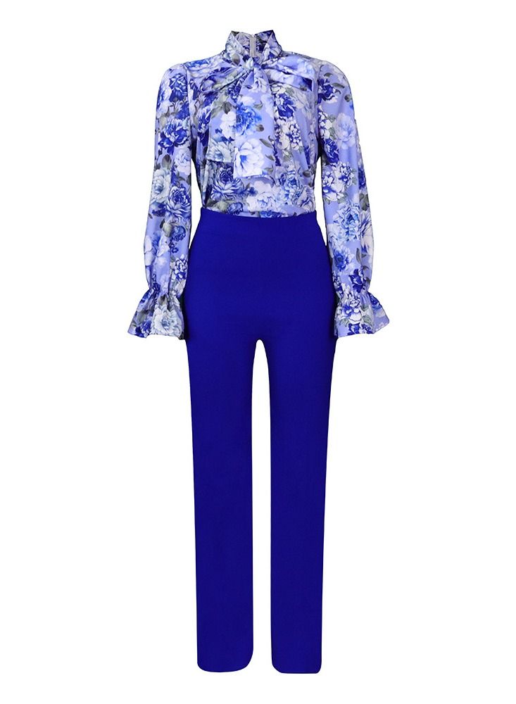 Loquat Women's Suit Loose Oversize Casual Printed Long sleeve Shirt And Wide Leg Pants - Image 1
