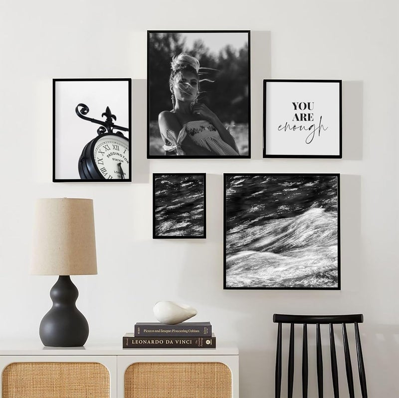 مجموعة من 3 أطر صور ، مقاس 30 × 42 سم، خشب أسود، مصنوعة من مادة MDF، مناسبة للشهادات. - Image 2