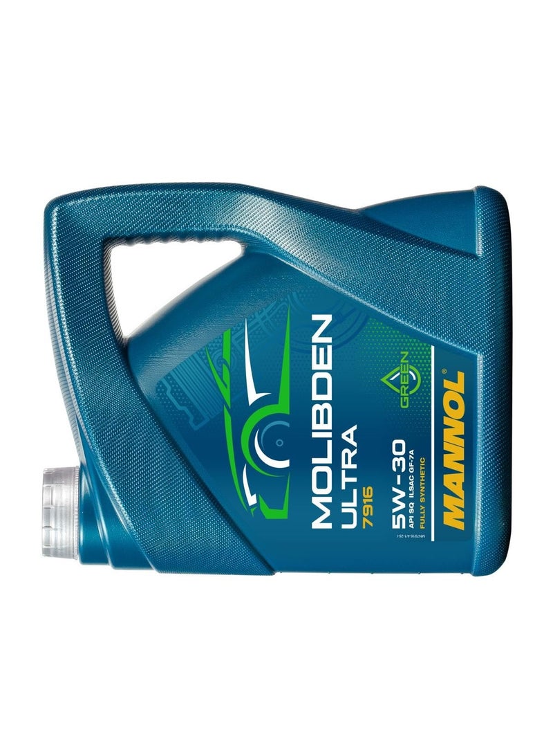 MANNOL 7916 (4L) MOLIBDEN ULTRA SAE 5W-30 API SQ ILSAC GF-7A FULLY SYNTHETIC ENGINE OIL FOR PETROL AND DIESEL CARS(4L) - Image 2