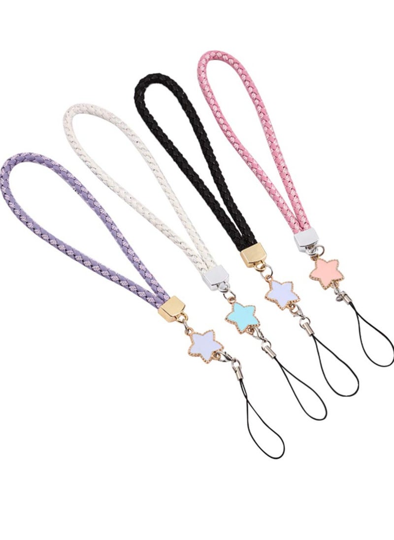 Generic - Handmade Leather Cell Phone Lanyard Wrist Strap, Star Charm Keychain, Smartphone Sling, and Wallet Accessory Set (4 Pieces) - Perfect for Cameras and Mobile Devices. - Image 1