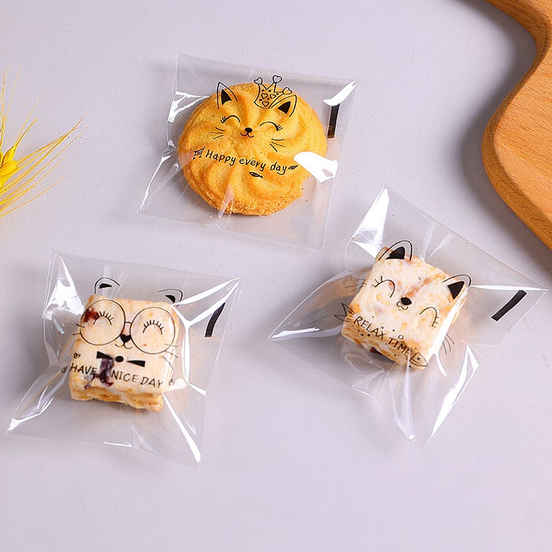 Original Self-Sealing Packaging Cute Cartoon Transparent Self-Adhesive Bread Bag Bean Paste Bag Baking Slice Toast Full Maiou Bag - Image 5