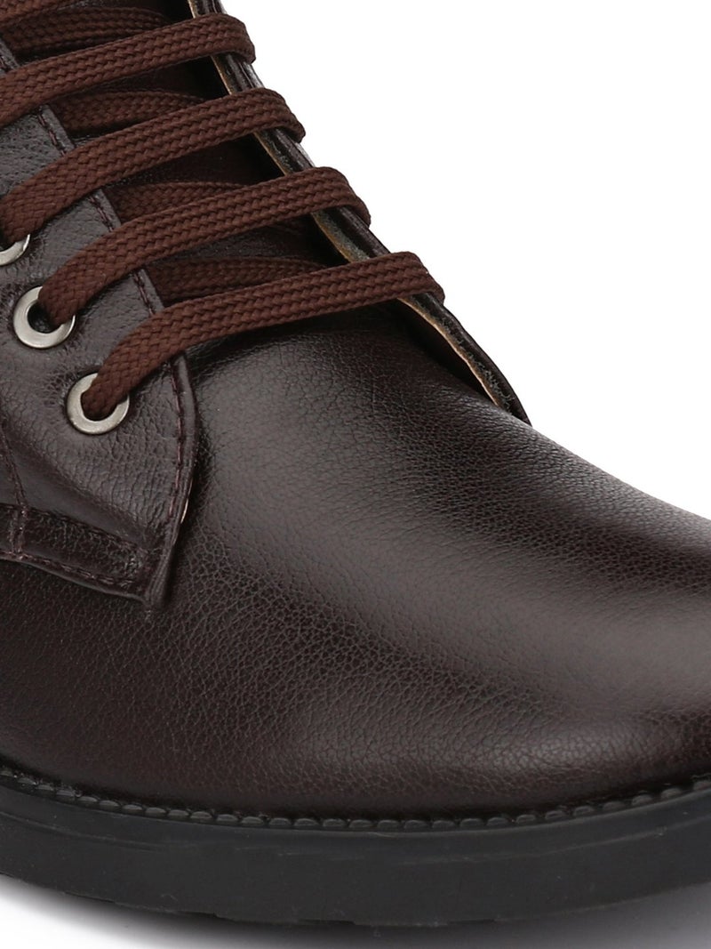 MACTREE Men's Mid Top Ankle Boots Formal Shoes (Brown, numeric_6) - Image 5