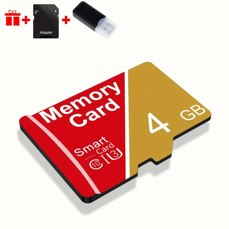 High Speed Micro TF Card 4GB With Card Reader Adapter Class 10 For Mobile Phone Tablet Camera Car Audio Game Console - Image 1