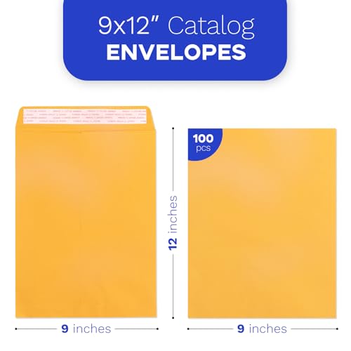 Goefun Manilla Envelopes 9x12 Self Seal 100 PCS, Goefun Brown Kraft Large Envelopes 9x12 Letter Size for Mailing - 100GSM Paper - Image 3