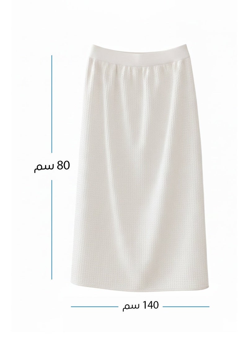 Fluffyra Open Bath Towel Wrap – Off White (140×80 cm) - Image 3