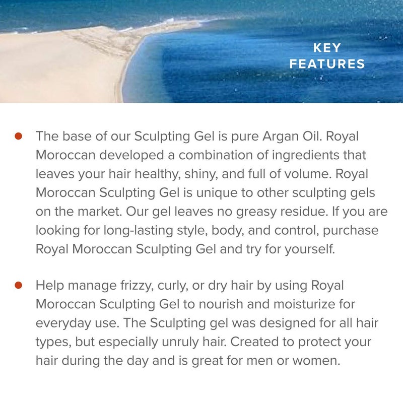 Royal Moroccan Sculpting Gel | Moroccan Argan Oil For Hair | Curly Hair Styling Gel | Hair Styling & Smoothing Products | Quick Drying Argan Oil Hair Products 500 ml (16.9 fl oz) - Image 4