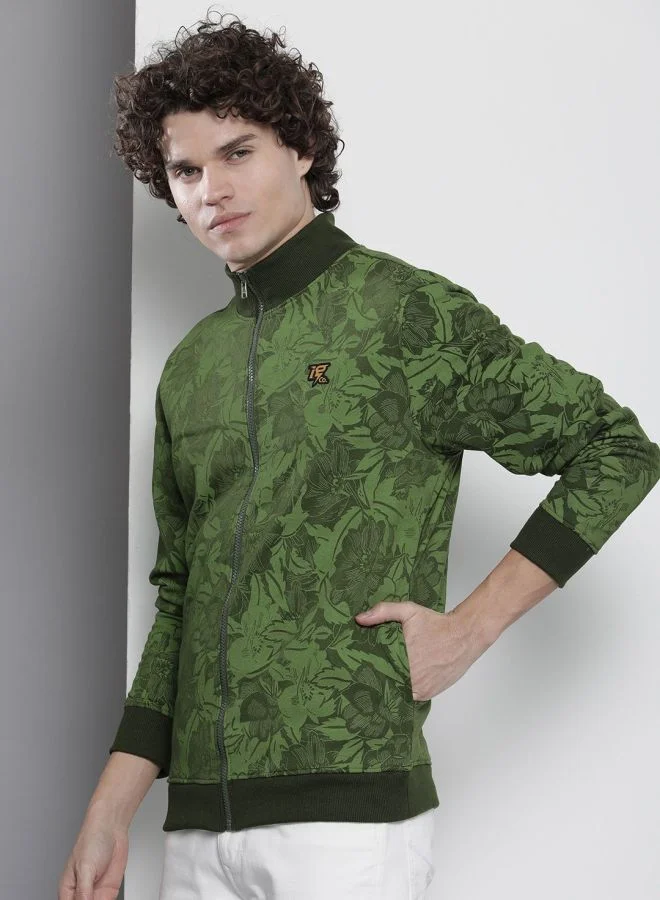 The Indian Garage Co  The Indian Garage Co Men Regular Fit Tropical High Neck Full Sleeves Sweatshirt  | Best Price UAE