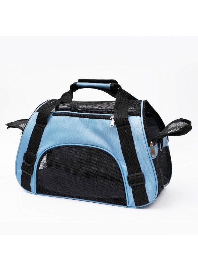 Pet Carrier Soft-Sided Carriers for Cat Carriers Dog Carrier for Small Medium Cats Dogs Puppies Pet Carrier Airline Approved Cat Dog Pet Travel Carrier (Small, Blue) - Image 4