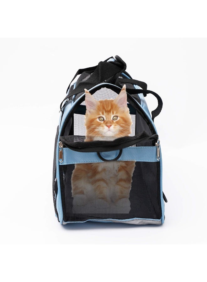 Pet Carrier Soft-Sided Carriers for Cat Carriers Dog Carrier for Small Medium Cats Dogs Puppies Pet Carrier Airline Approved Cat Dog Pet Travel Carrier (Small, Blue) - Image 2