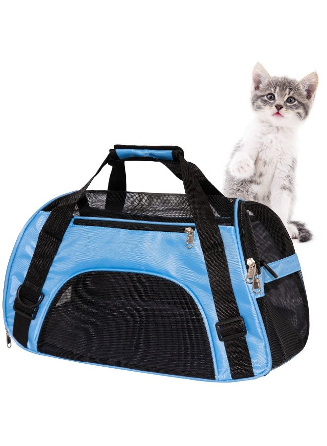 Pet Carrier Soft-Sided Carriers for Cat Carriers Dog Carrier for Small Medium Cats Dogs Puppies Pet Carrier Airline Approved Cat Dog Pet Travel Carrier (Small, Blue) - Image 1